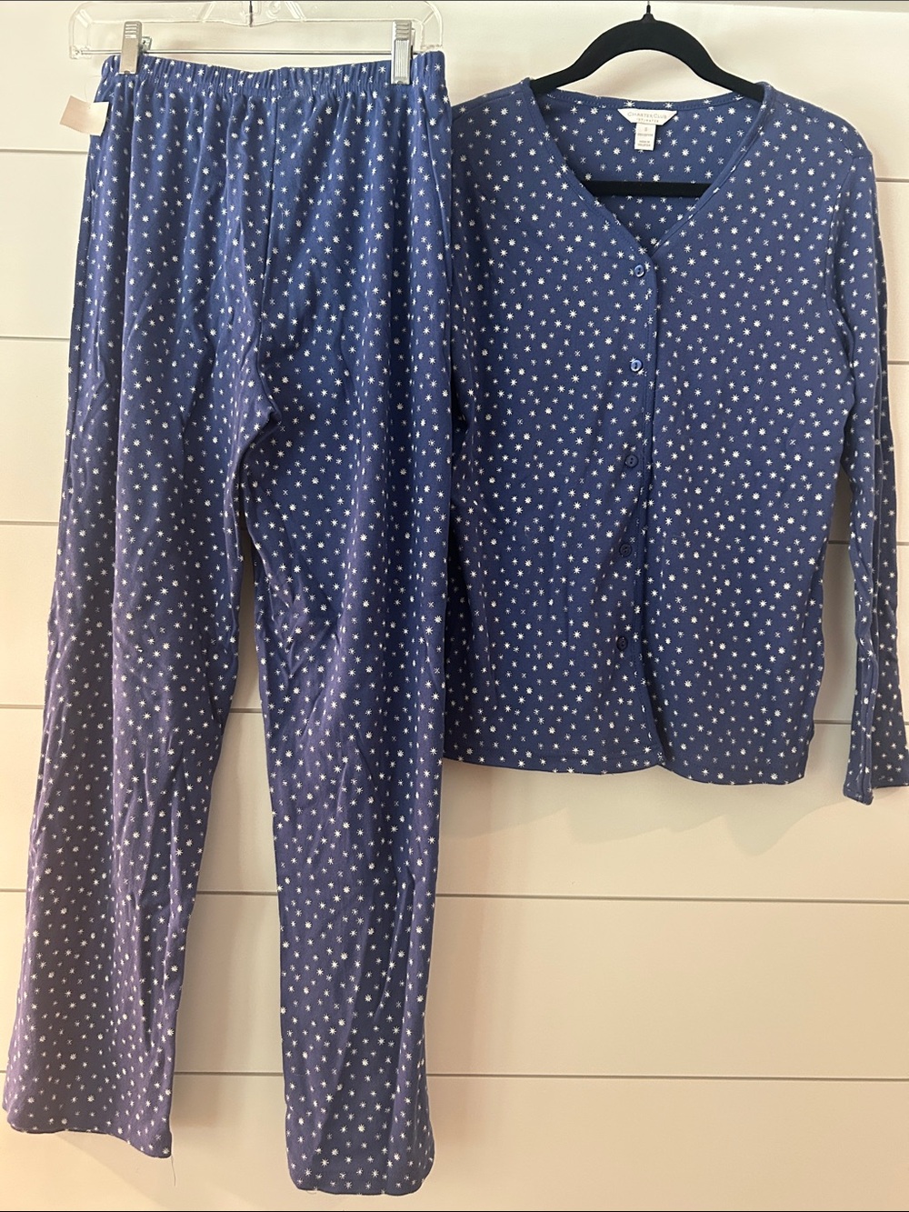 Charter Club Blue Star Print Kids Pajama Set - Button-Front Top & Pants